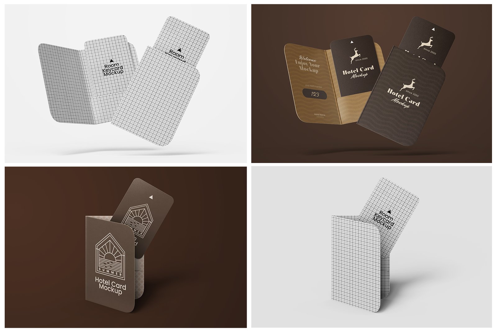 Hotel Room Key Card PSD Mockup Set