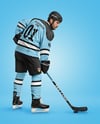 Man Wearing Full Ice Hockey Kit Mockup