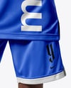 Female Basketball Player Wearing Jersey and Shorts Mockup