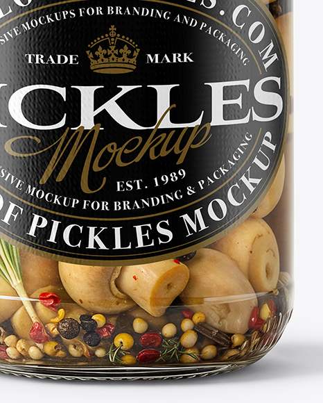 Jar with Pickled Champignons Mockup