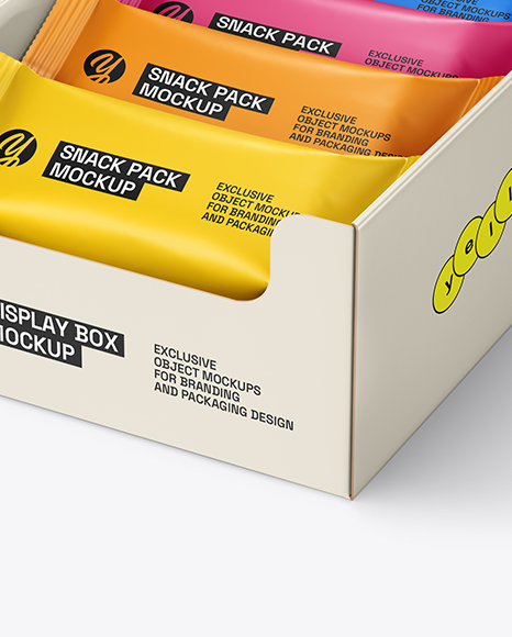 Display Box with Snacks Mockup