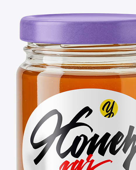 Glass Jar with Sage Honey Mockup