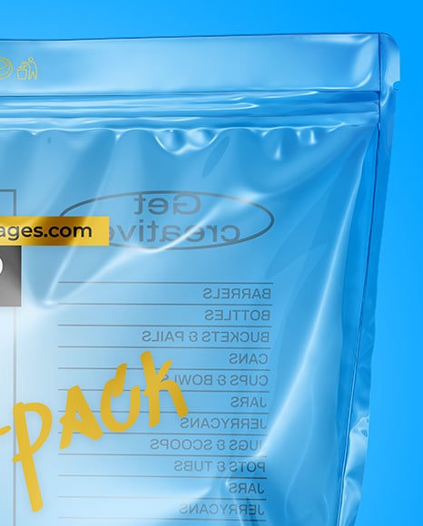 Clear Plastic Stand-Up Pouch Mockup