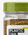 Square Plastic Jar with Za'atar Spice Mockup