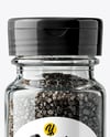 Glass Jar with Black Sea Salt Mockup