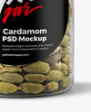 Plastic Jar with Cardamom Pods Mockup