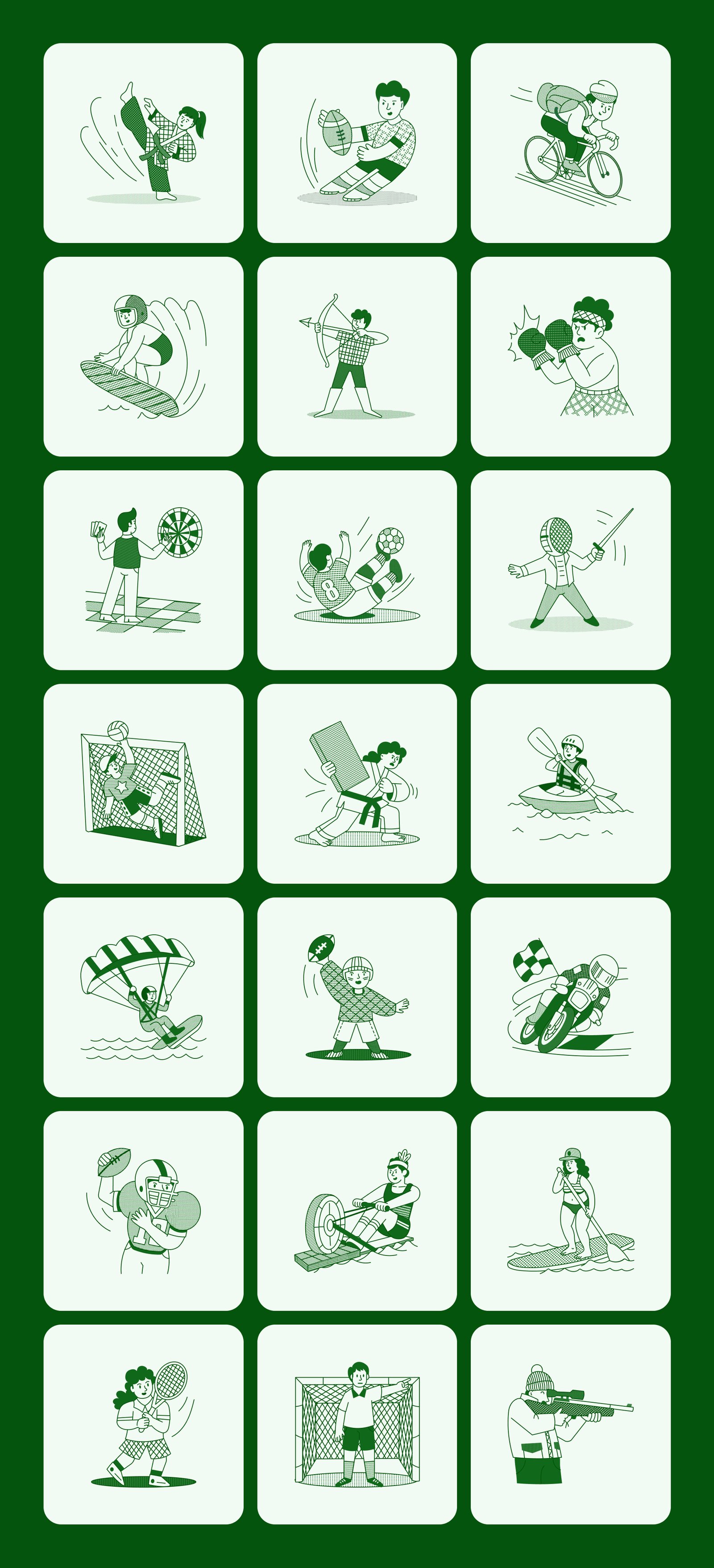 Sports Illustration Art Set