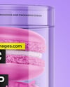 Clear Plastic Tube with Macaron Cookies Mockup