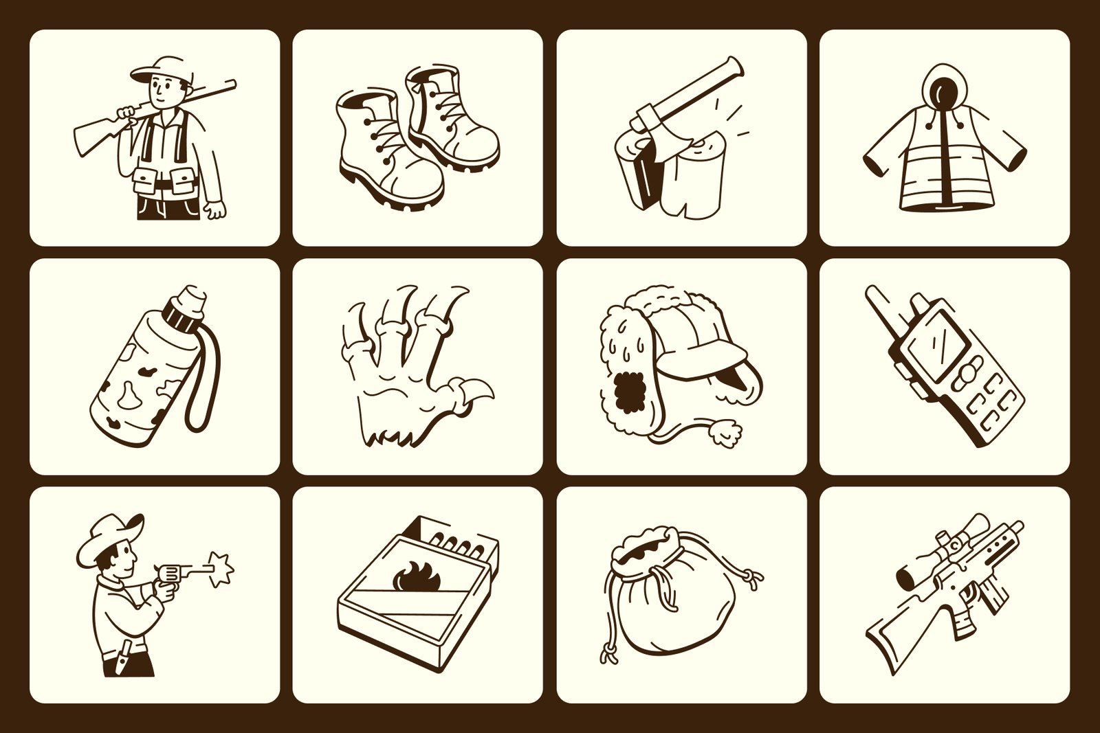 Hunting Doodle Art Set
