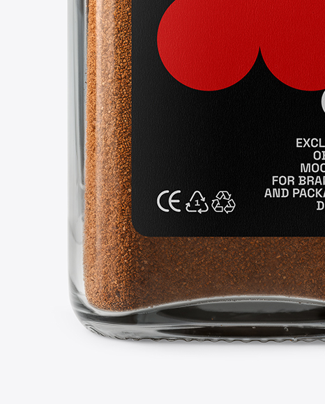 Square Glass Jar with Ground Cloves Mockup