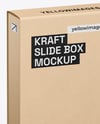 Kraft Slide Boxes Mockup – Half Side View