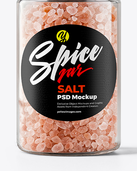 Plastic Jar with Pink Salt Mockup