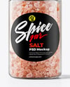 Plastic Jar with Pink Salt Mockup