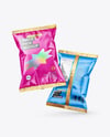 Glossy Snack Bags Mockup