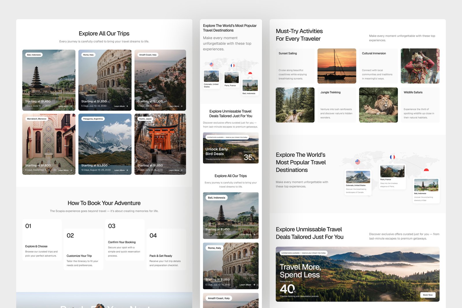 Scapia - Travel Agency Website UI Figma Template