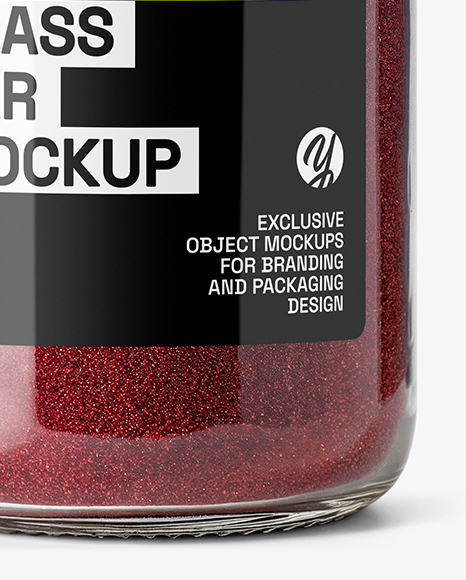 Glass Jar with Sumac Spice Mockup