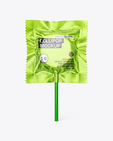 Metallic Lollipop Sachet Mockup - Metal keychain mockup
