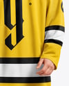 Man Wearing Ice Hockey Jersey Mockup