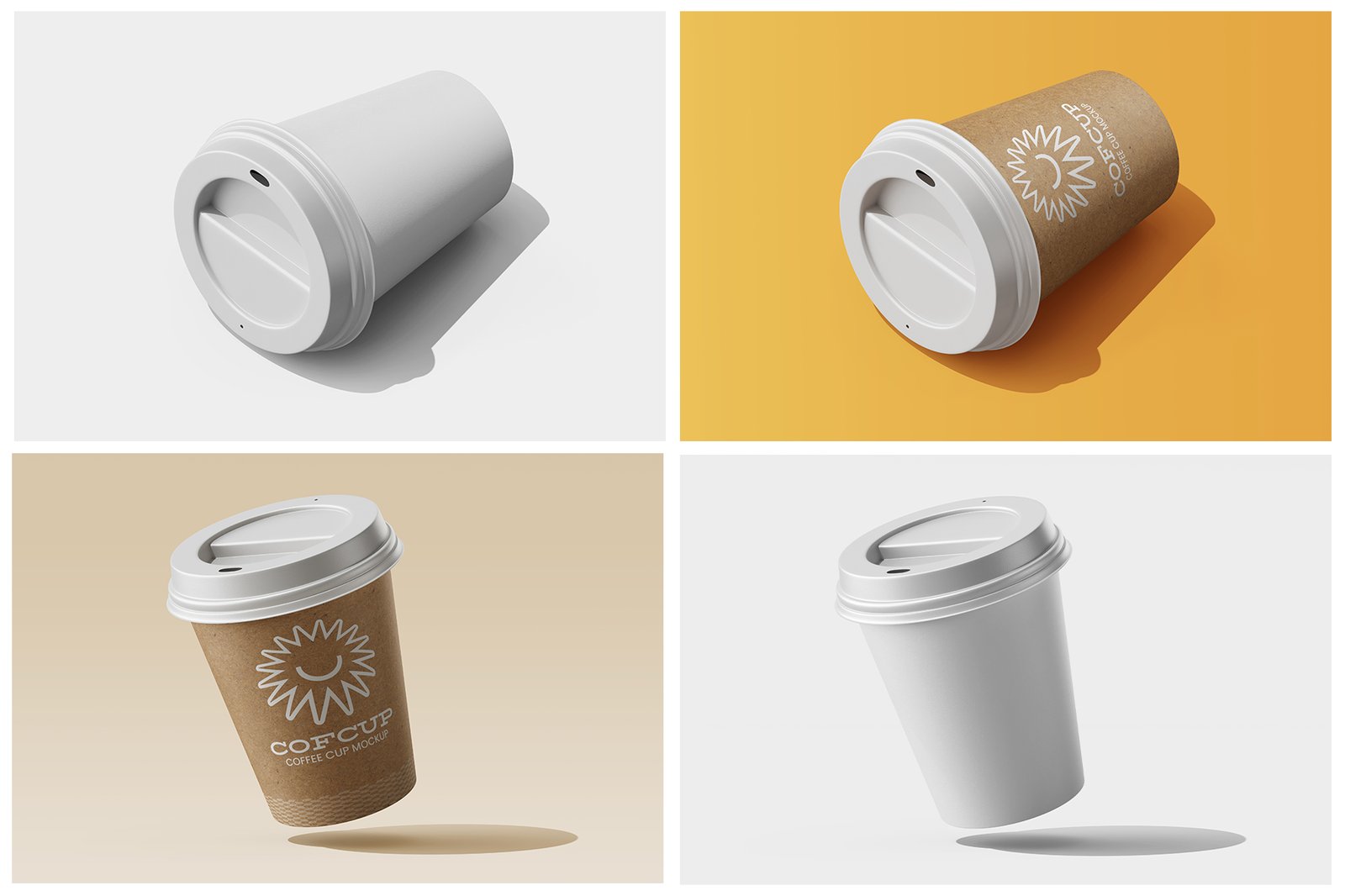 Paper Coffee Drink Cup PSD Mockup Template Set