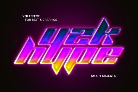 Y2K Text & Graphics Effect - Text effect photoshop