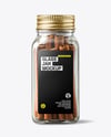 Square Glass Jar with Cinnamon Sticks Mockup