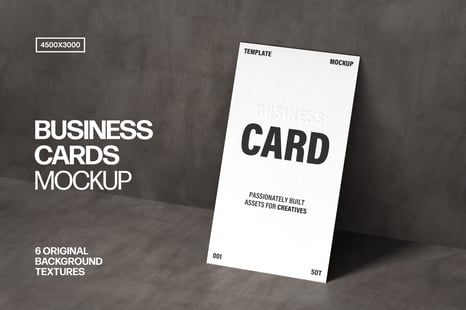 Concrete Angle Business Card 90x50mm Mockup - Stationery Mockups