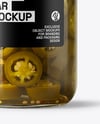 Glass Jar with Pickled Jalapenos Mockup