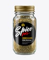 Clear Glass Jar with Oregano Mockup