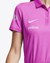 Woman Wearing Golf Shirt and Skirt Mockup
