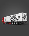 Semi Trailer Truck Mockup - Back Half Side View