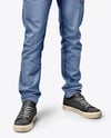 Man Wearing Polo Shirt and Jeans Mockup