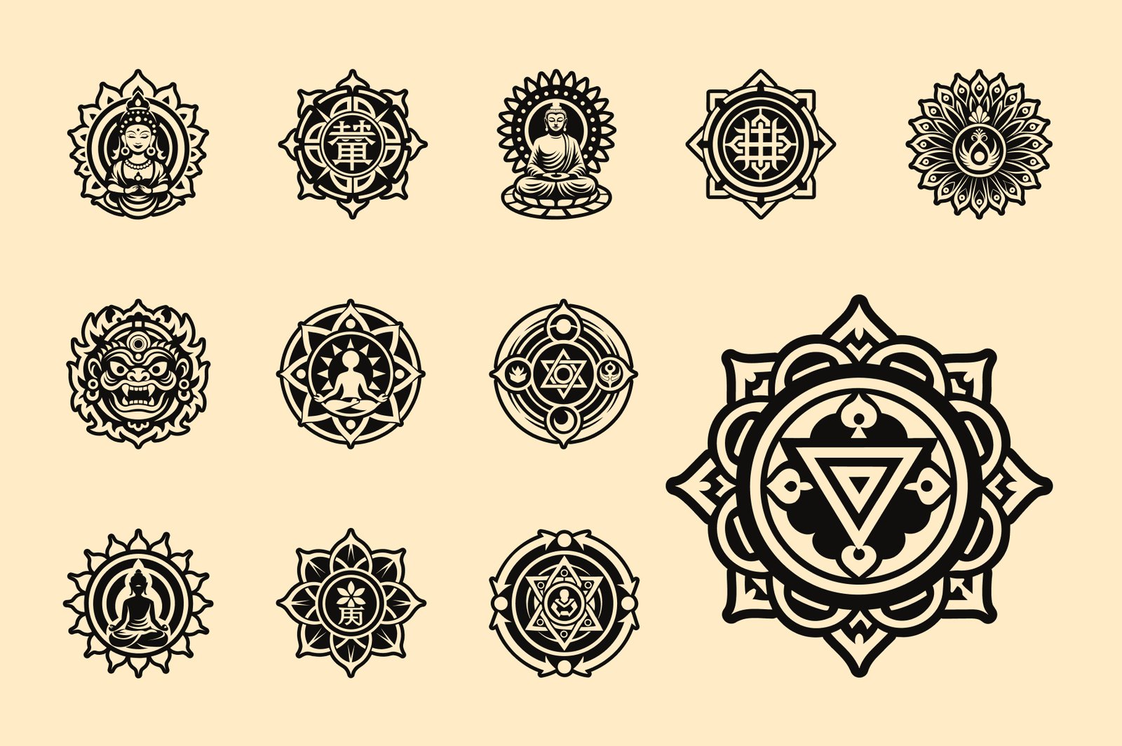 Buddhist Soul Symbol Set