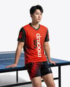 Man Wearing Table Tennis Uniform Mockup