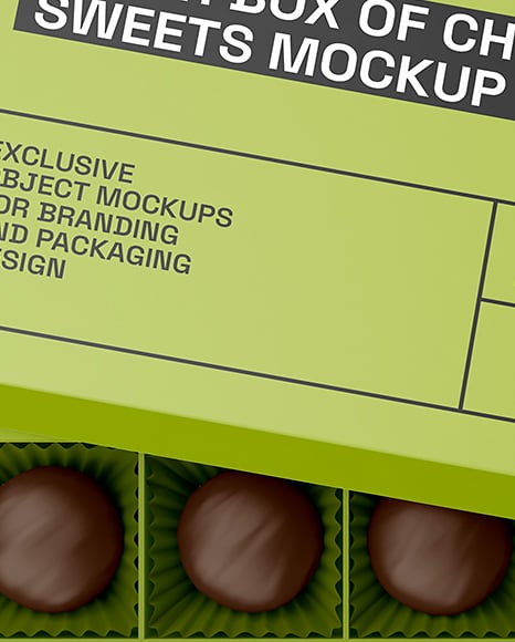 Box of Chocolate Sweets Mockup