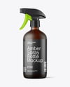 16oz Amber Spray Bottle Mockup