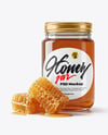 Clear Glass Jar with Sunflower Honey Mockup
