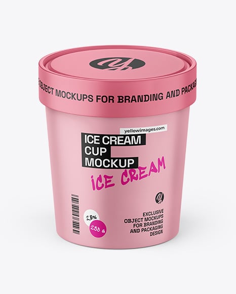 Matte Ice Cream Cup Mockup - Bowl packaging mockup