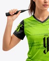 Woman Wearing Badminton Uniform Mockup