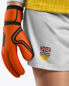 Female Soccer Goalkeeper Wearing Long Sleeve Jersey and Shorts Mockup