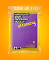 Vacuum Flow-Pack with Hardcover Book Mockup