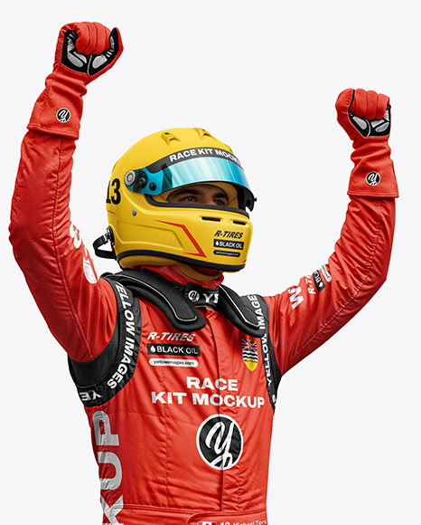 Man Wearing Racing Kit Mockup