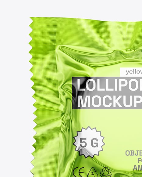 Metallic Lollipop Sachet Mockup