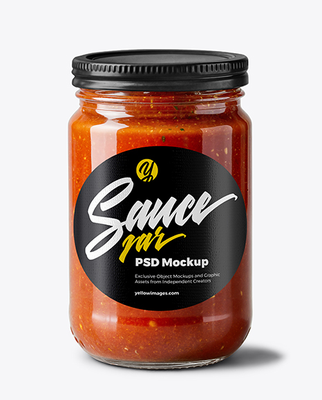 Jar with Marinara Sauce Mockup - Tomato paste mockup