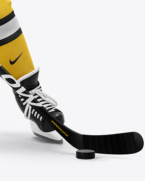 Man Wearing Full Ice Hockey Uniform Mockup