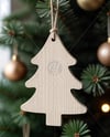 Wooden Toy on Christmas Tree Mockup