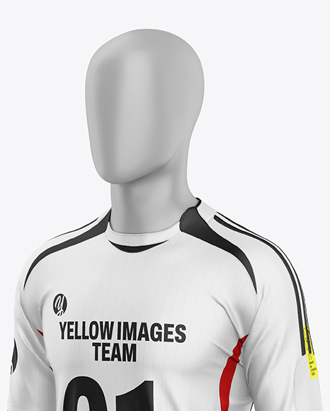 Full Soccer Kit w/ Mannequin Mockup - Half Side View