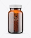 Amber Glass Pills Jar Mockup
