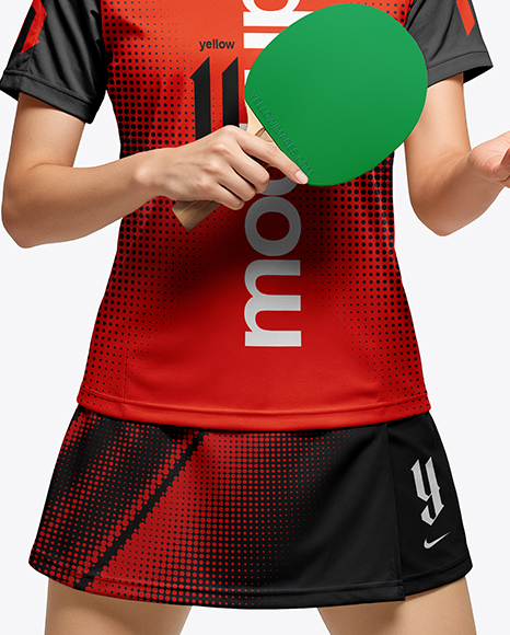 Woman Wearing Table Tennis Uniform Mockup