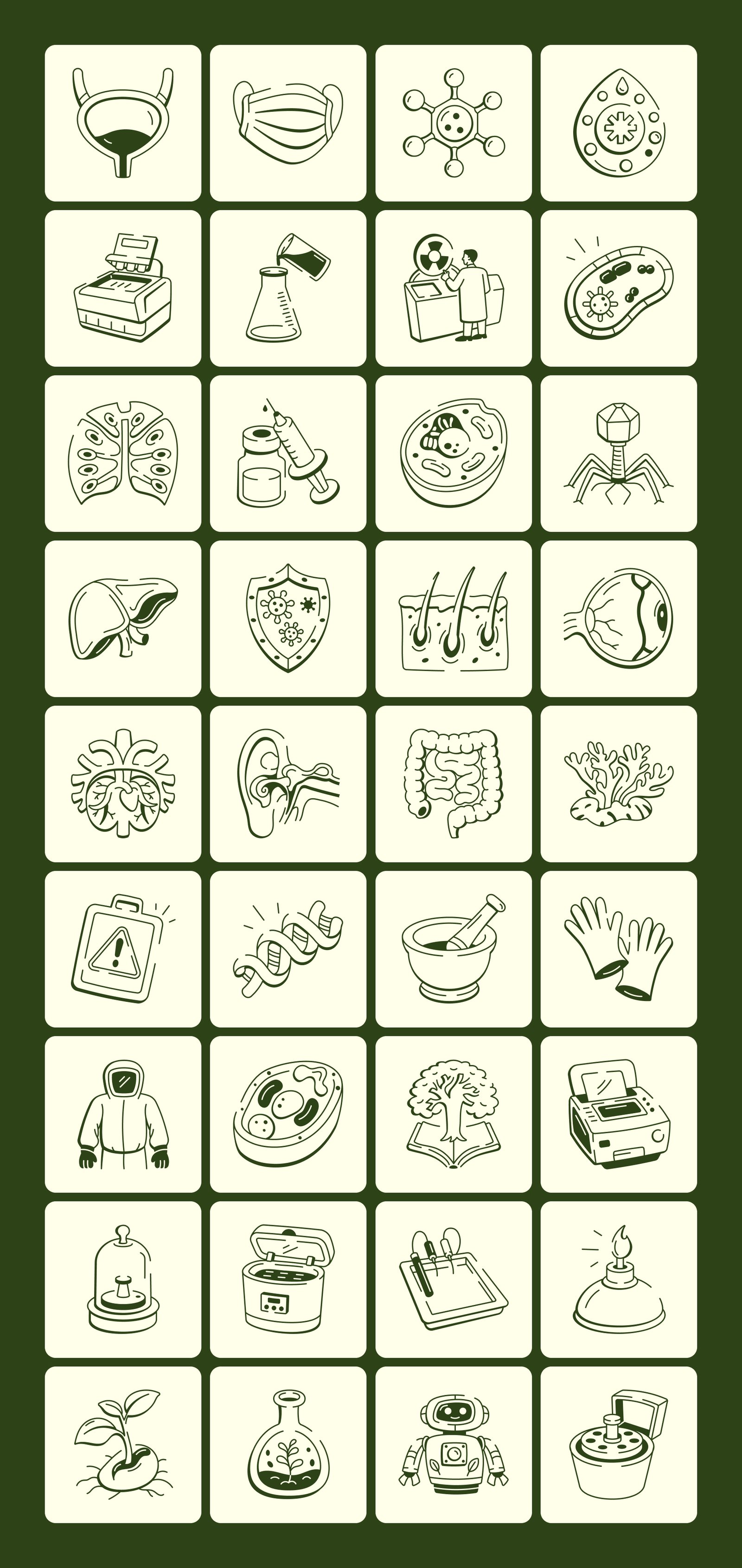 Biology Doodles Icon Pack