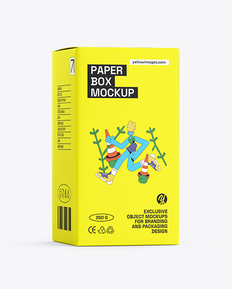 Paper Box Mockup – Half Side View - PSD Mockups